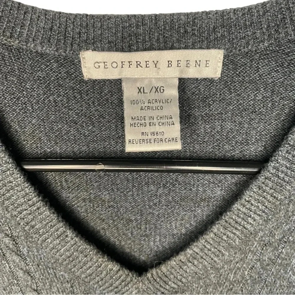 Geoffrey Beene Dark Gray Knit Vest - Men's Size Extra Large